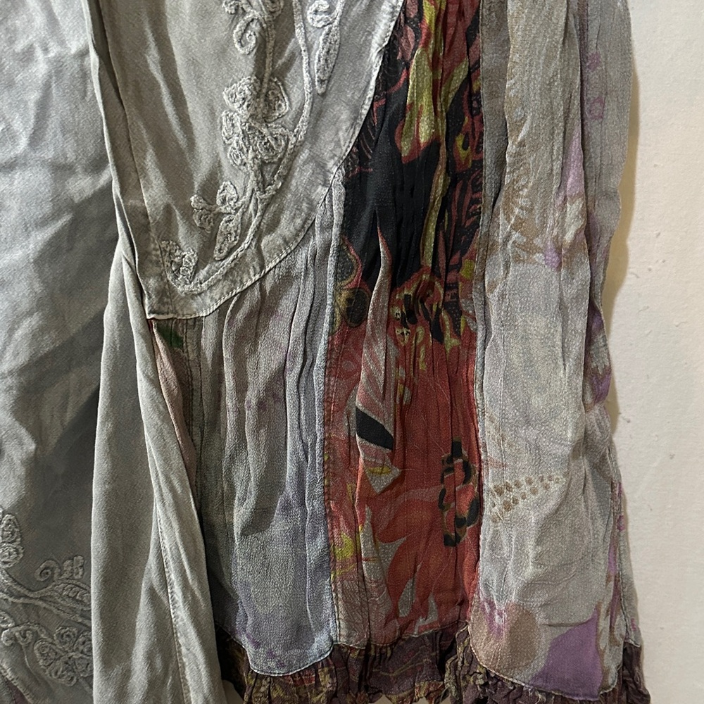 Young Threads Bohemian Wide Leg Pants with Patchwork Design - Picture 4 of 11